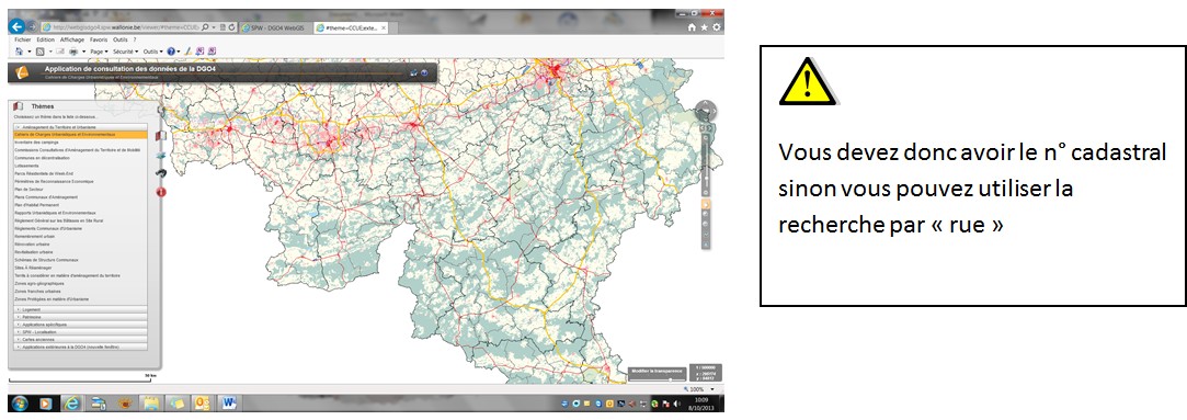 Comment obtenir un plan cadastral sur le site de la RÃ©gion wallonne ?